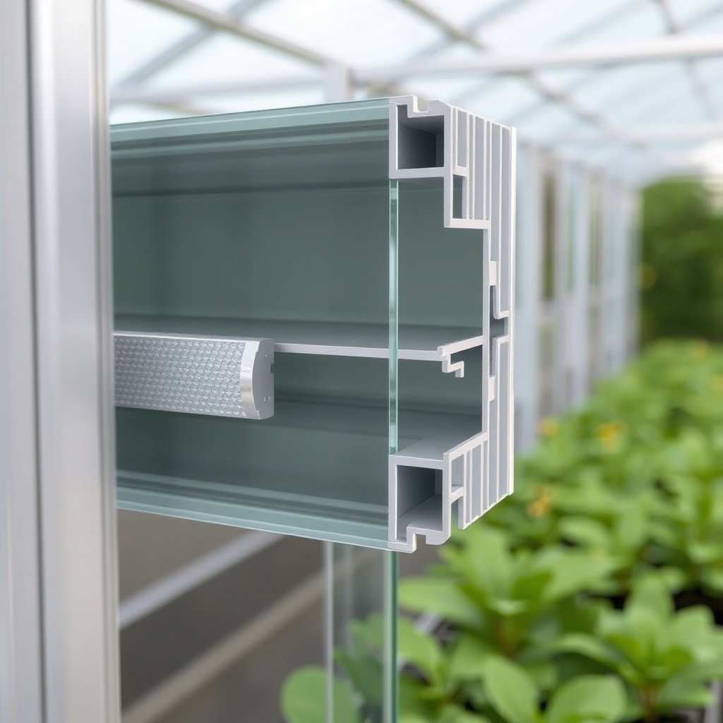 close-up photorealistic cross-section of twin-wall polycarbonate panel showing air channel
