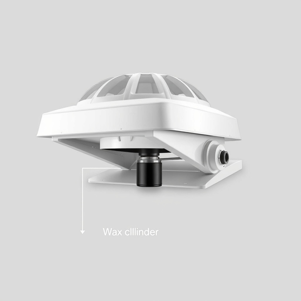 <clean photorealistic photo/illustration of a Suncast 8x6 Tremont roof vent with automatic
